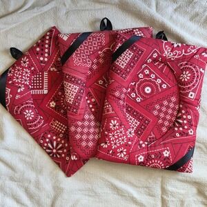 Vintage 3-D red Bandana Western  style fabric picture photo frame 4" X 6"‎